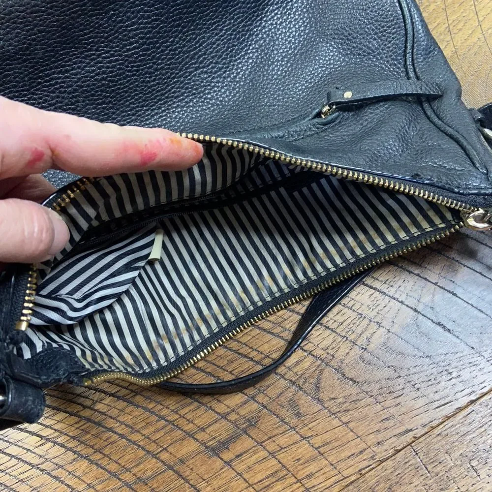 KATE SPADE Vivian hobo black pebbled leather bag purse handbag
